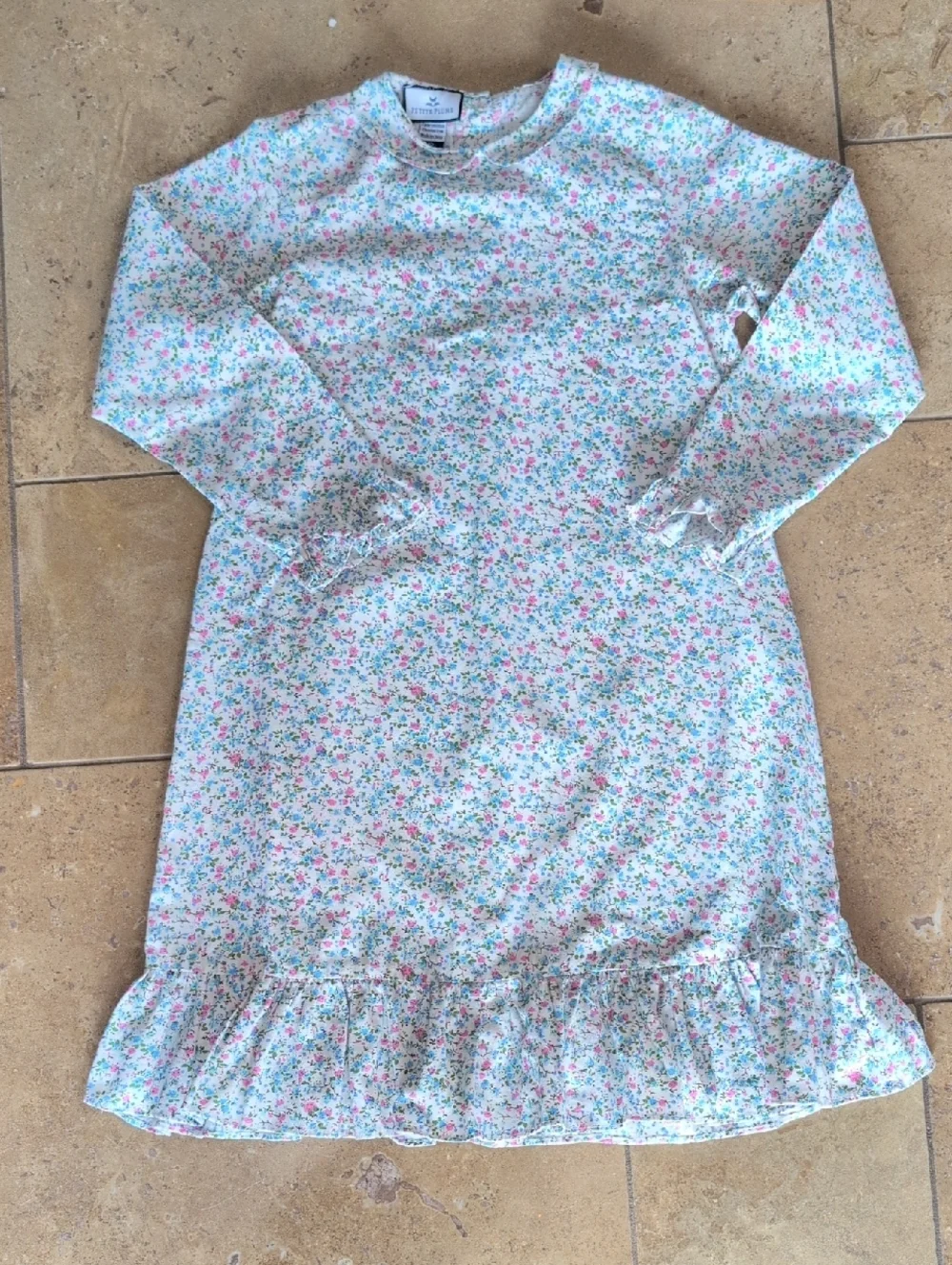 Petite Plume girl's nightgown. Blue and pink floral. Size 10. - Picture 1 of 4